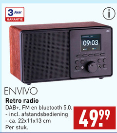  3 jaar 12 2021 off power mode tune select volume preset retro radio dab fm bluetooth afstandsbediening ca. cm stuk 