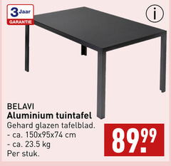  3jaar belavi aluminium tuintafel gehard glazen tafelblad ca. cm stuk 