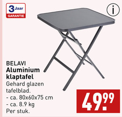  3 jaar belavi aluminium klaptafel gehard glazen tafelblad ca. cm stuk 