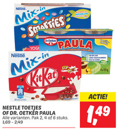  2 4 6 80 nestle dr.oetker mix kleuren natuurlijke oorsprong paula vanillesmaak chocovlekken fop melk conserveermiddelen eiwitten nieuwe receptuur toetjes dr oetker pots potjes pak stuks 1 