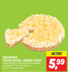  18 dekavers frisse appel lemon taart gedecoreerd witte chocolade schaafsel stuk cm personen 5 99 