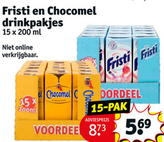  fristi chocomel drinkyoghurt chocolademelk 15 200 drinkpakjes ml online 200ml pak 