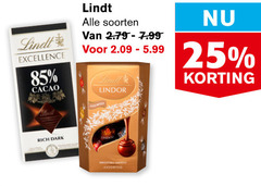  lindt chocolade 25 excellence cacao dark soorten 5.99 assorted lindor 