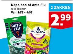  2 napoleon anta soorten pour la eucalyptus menthol fruitmix zakken 