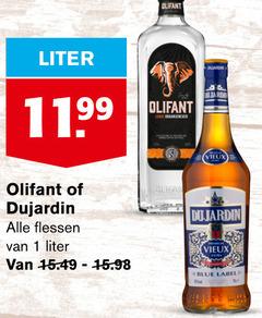  1 3 olifant liter dujardin flessen hard vieux blue 