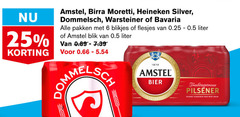  dommelsch birra moretti warsteiner amstel heineken silver bavaria blikjes bier 6 25 pakken 0.25 liter blik pilsener gebouwen 