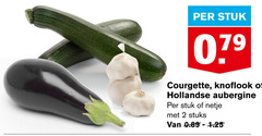  2 stuk courgette knoflook hollandse aubergine netje stuks 