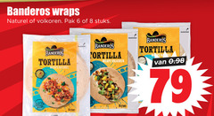  6 8 banderos wraps naturel volkoren pak stuks tortilla 