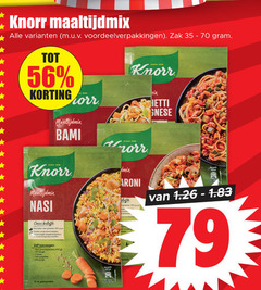  35 knorr maaltijdmix zak bami nasi belofte groente kip macaroni spaghetti personen 