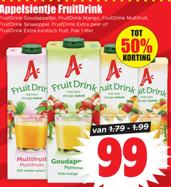  1 30 50 99 appelsientje fruitdrink fruit drink goudappeltje mango multifruit peer exotisch pak liter it vleugje zuivel multifruits minder suiker pomme volle fruitige 