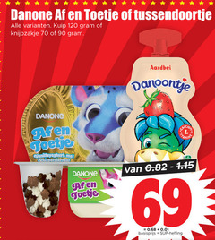  69 90 120 danone toetje tussendoortje kuip knijpzakje aardbei danoontje calci vanilleyoghurt basisprijs heffing 