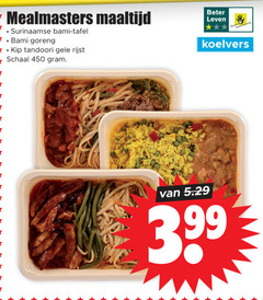  450 maaltijd surinaamse bami tafel goreng kip tandoori gele rijst schaal beter leven 3.99 