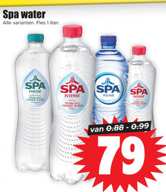  1 spa water fles liter finesse sparkling mineral intense reine 