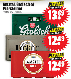  warsteiner amstel grolsch krat bier 16 24 1369 flessen seit 