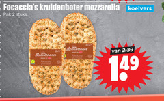  2 kruidenboter mozzarella pak stuks mediterraneo baked by focaccia 