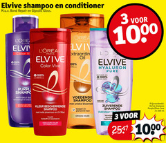  3 100 200 1000 elvive shampoo conditioner bond repair gloss paris color vive flash fles oil 00 plastic recyclebare gerecycled anti gele oranje blond grijs kleur beschermende rode pioenroos uv filter herleeft beschermt gekleurd haar highlights voedende soepel glanzend droog zuiverende salicylzuur purple zilver care ml 