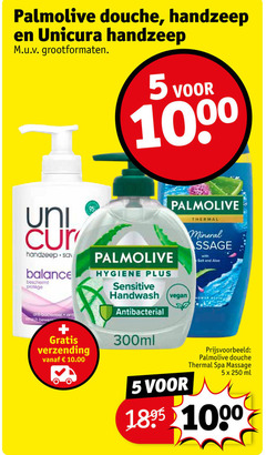  5 250 1000 palmolive douche handzeep unicura grootformaten uni balance beschermt droge anti verzending hygiene sensitive handwash antibacterial 300ml thermal mineral with salt and aloe power spa massage ml 