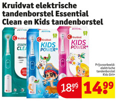  3 kruidvat elektrische tandenborstel essential clean kids essen power soft girl 