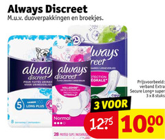  3 5 8 28 1000 always discreet duoverpakkingen broekjes pour fuites urineverlies bescherming protection integrale normal serviettes protege slips inlegkruisje verband secure super stuks 