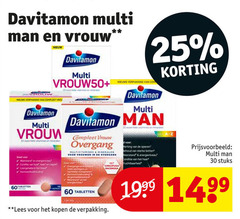  25 30 60 davitamon multi man vrouw nieuwe overgang multivitamines mineralen vrouwen botten weerstand conditie haar tabletten lees stuks 