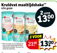  2 kruidvat maaltijdshake meal maaltijd repas shake aardbei fraise caramel vanille wet vervangen maaltijden dag energie beperkt dieet afvallen lees 