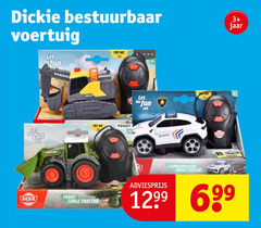  dickie bestuurbaar voertuig let fun volvo try 3 jaar roll police light fendt cable tractor 