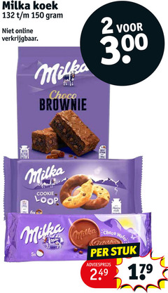  2 150 300 milka koek online choco brownie with alpine 6x cookie loop 5x wafer milles stuk 