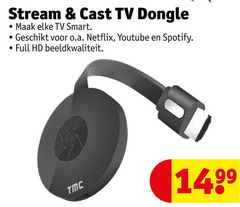  stream cast tv dongle smart o.a. netflix youtube spotify full hd beeldkwaliteit tmc 