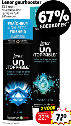  2 750 lenor geurbooster alpine spring zijde pioenroos stop schudden emballage carton kartonnen stoppables parfum linge perles goedkoper ariel fris 