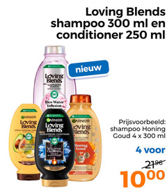  4 250 300 loving blends shampoo ml conditioner gladmakende rice water infusion garnier voedende magnetic charcoal herstellend honing goud breekbaar haar 10 