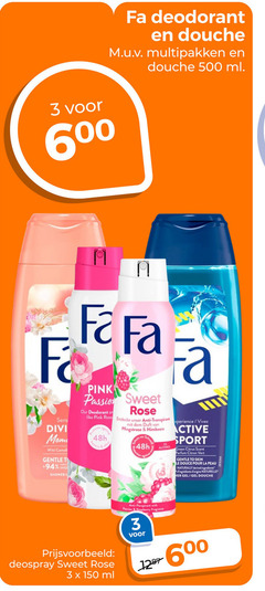  3 150 500 600 fa deodorant douche multipakken ml 6 wild came gentle to shower pink passion sweet rose like anti transpirant xperience duft himbeere active alcohol sport green citrus scent parfum citron skin le douce pour la peau naturally naturelle gel anti-perspirant with raspberry fragrance deospray 