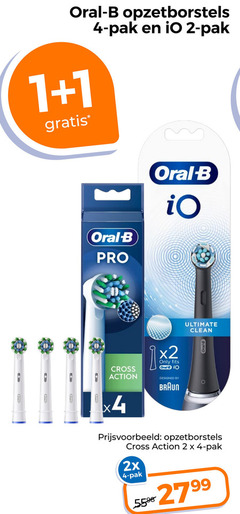  1 2 4 oral b opzetborstels pak pro cross action x2 only designed by braun ultimate clean x4 2x 