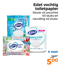  4 40 42 500 refresh natural aloe edet vochtig toiletpapier pouches stuks navulling limited edition paradise dream hygiene mild toilet papier reinigt beter 