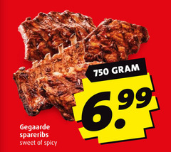  750 gegaarde spareribs sweet spicy 