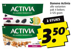  2 4 x4 pruim activia miljarden probiotica stoffen vezel muesli danone pak bekers stuks 