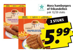  2 12 20 grand format classics mora frikandel pieces diepvries hamburger hamburgers frikandellen pak stuks emballage 5.99 