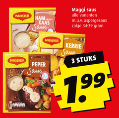  3 maggi kaas saus aspergesaus zakje peper kerrie stuks 