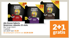  douwe egberts koffiecups 1 2 3 6 8 10 20 aluminium capsules lungo original machines nespresso stuks pakken varieeren espresso 