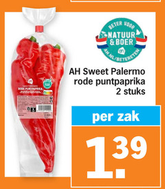  2 sweet palermo rode puntpaprika beter natuur boer stuks zak 