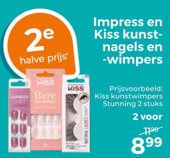  2 2e halve miss impress kiss kunst nagels wimpers kunstwimpers stuks 