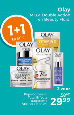  1 2 7 30 50 olay double action beauty fluid eyes hyaluronic total collagen peptide effects ml 