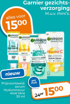  25 30 50 1500 garnier gezichts verzorging 15 vitamine serum hyaluronzuur vera ml stuk 