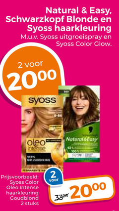  2 natural easy schwarzkopf blonde syoss haarkleuring uitgroeispray color glow oled naturals intense goudblond stuks 