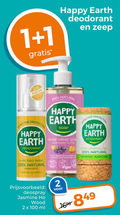  1 2 100 happy earth deodorant zeep schijf natur deospray jasmine wood ml 