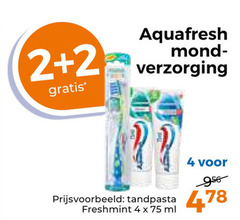  2 4 aquafresh mondreinigingsproducten verzorging tandpasta freshmint ml 