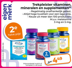  2 3 5 60 100 400 1000 merk trekpleister vitaminen mineralen supplementen regelmatig onafhankelijk getest lage melatonine mg 2e halve magnesium multi stuks 