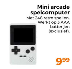  3 mini arcade spelcomputer retro spellen aaa batterijen 