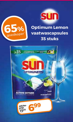  35 65 goedkoper sun optimum lemon vaatwascapsules stuks all active oxygen 