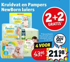  1 2 4 kruidvat pampers newborn luiers premium protection big pack new born soft valuepack maat stuks luier 