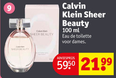  9 100 calvin klein beauty ml eau toilette dames 